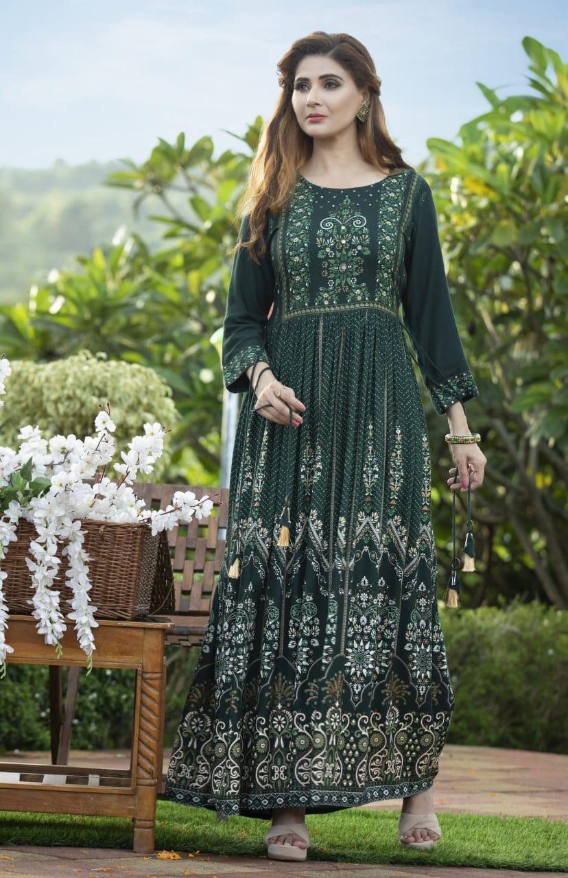 Majisha Nx Nayara Heavy Designer Fancy Wear Long Anarkali Kurti Collection